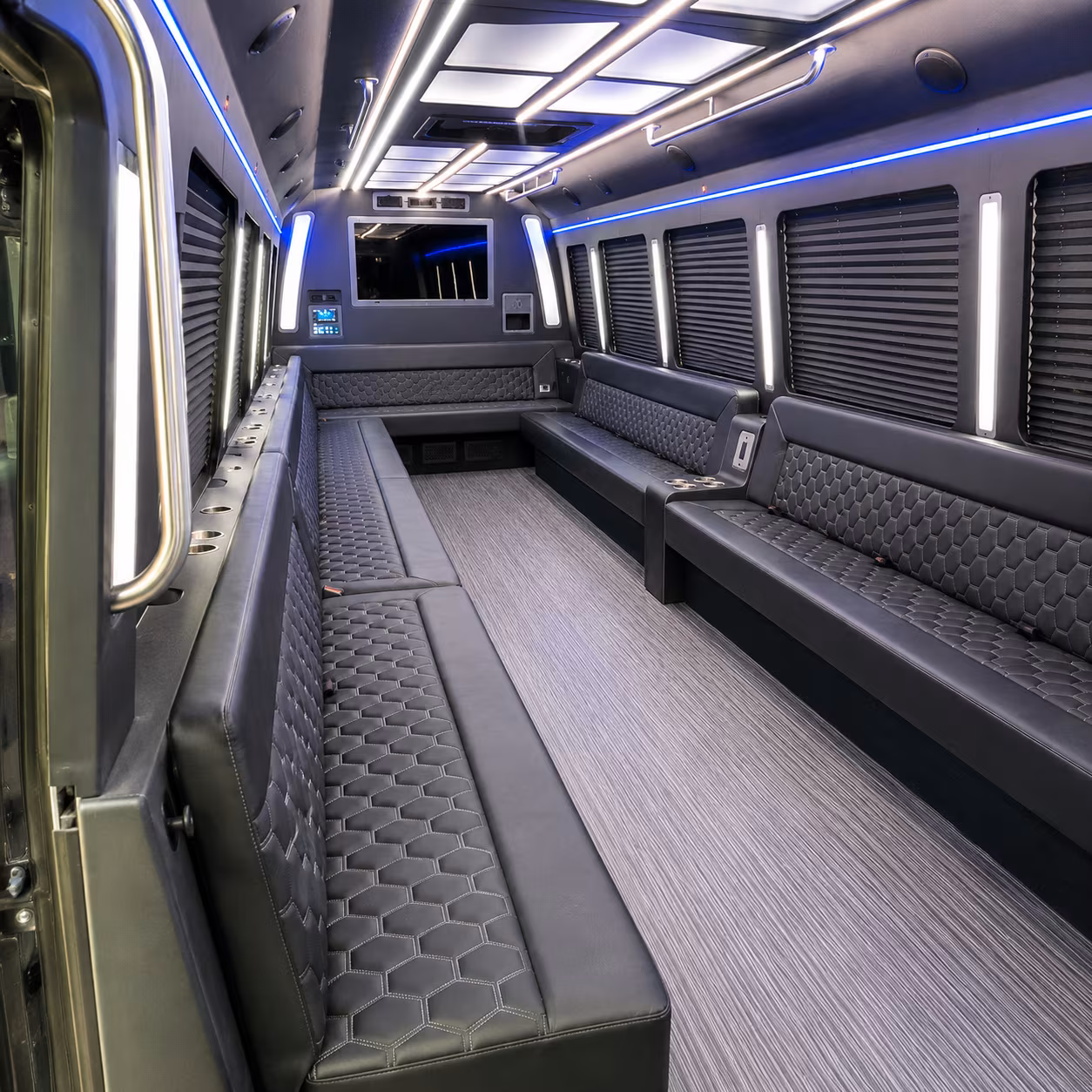 asheville 40 passenger party bus interior