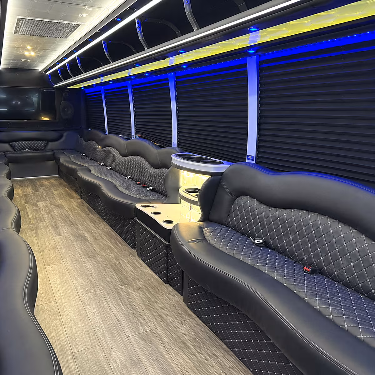 asheville party bus rental interior